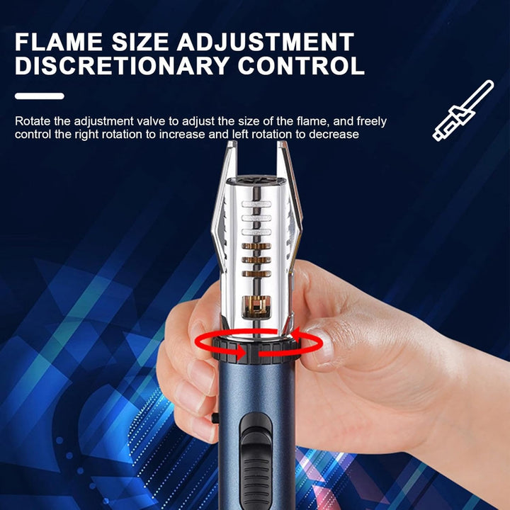 Winddichtes Jet-Sturmfeuerzeug | Einstellbare Flamme für Outdoor &amp; Grill | Nachfüllbar mit Butangas, kompakt, robust