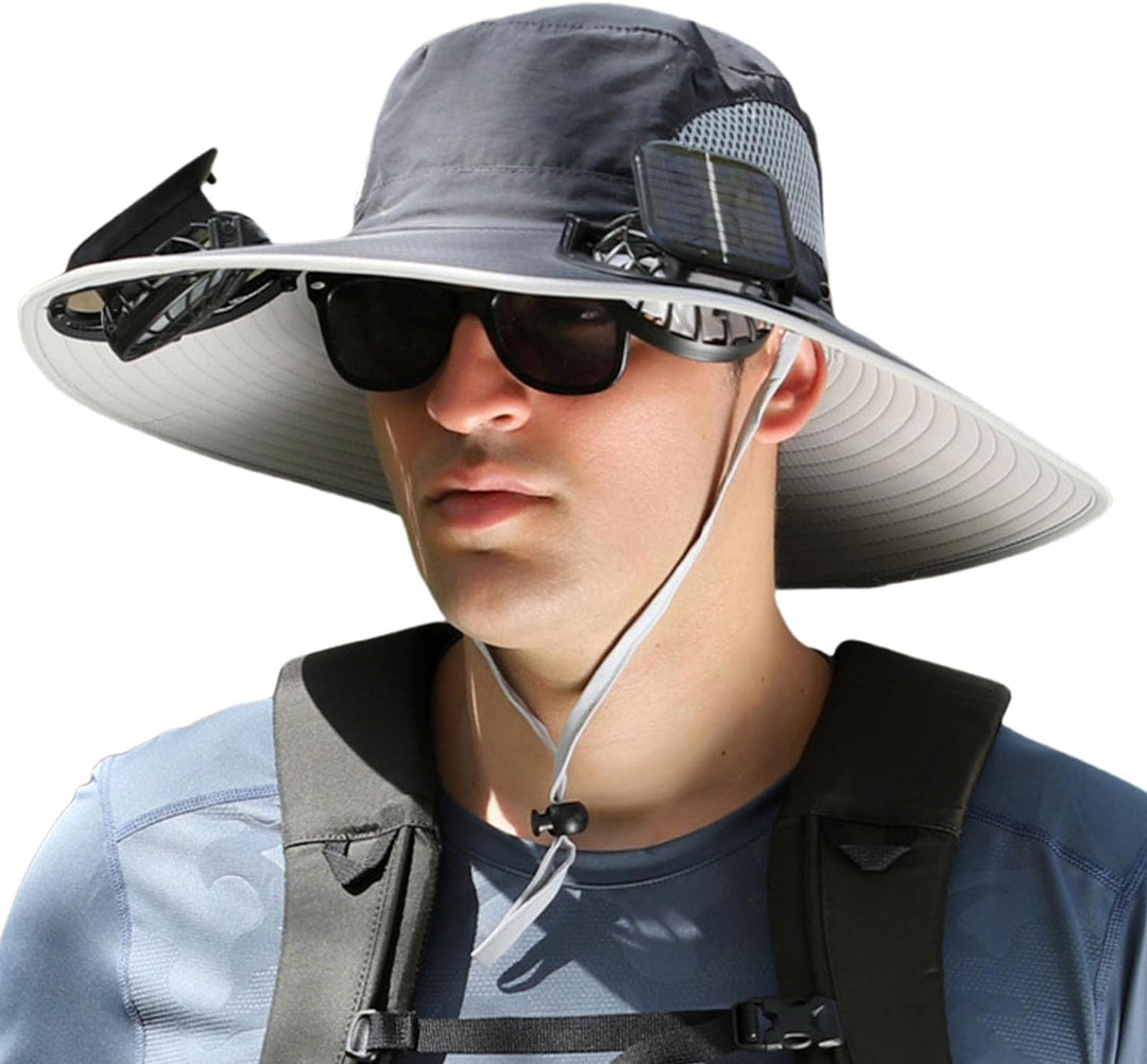 Solar Ventilator Hut mit USB-Ladefunktion | Verstellbare Sommerkappe für Outdoor &amp; Angeln | Unisex