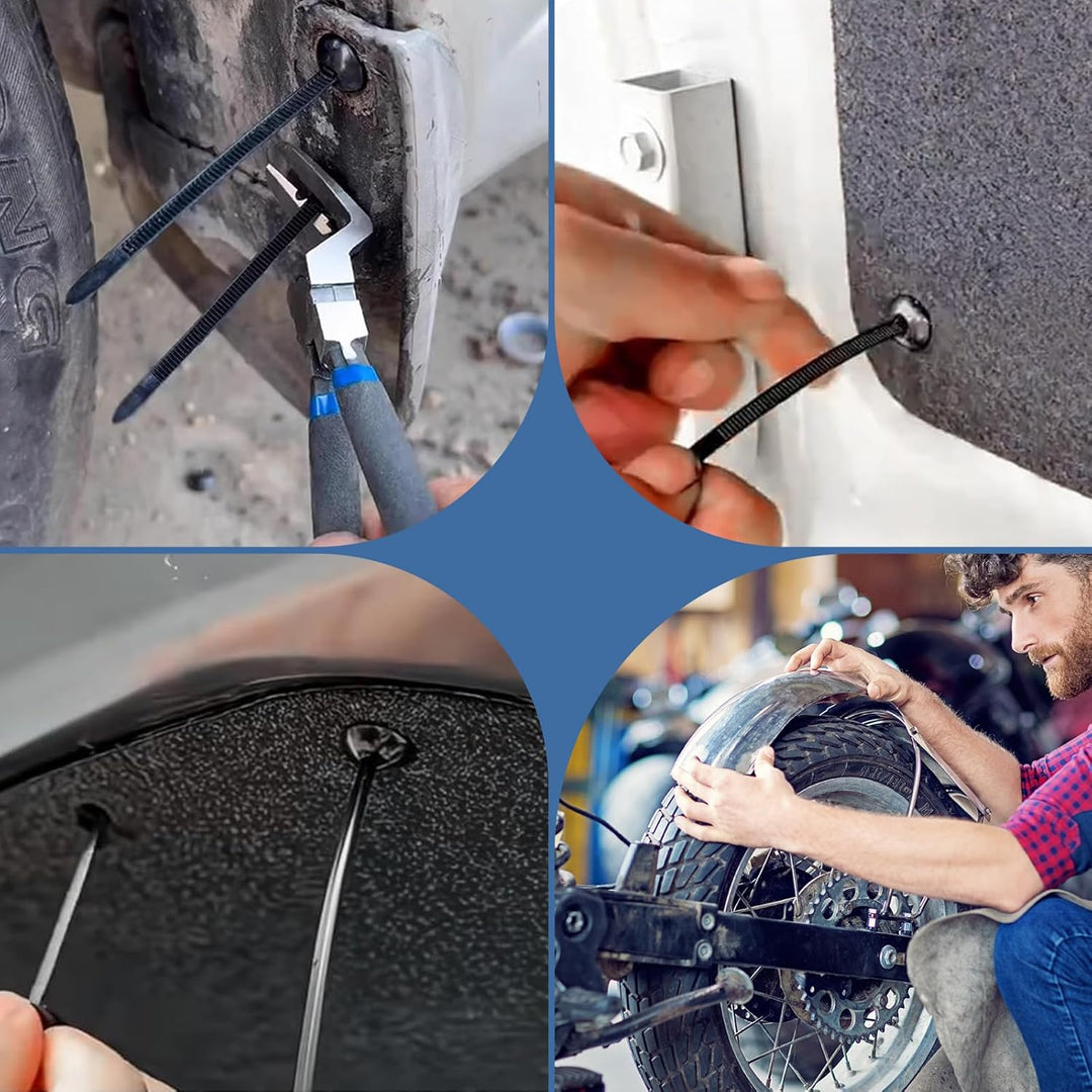 Wiederverwendbare Auto-Befestigungsclips 9 × 2 cm | Ein-Klick-Verschluss | UV-beständiges Nylon | Für Stoßfänger, Verkleidungen &amp; Kabel