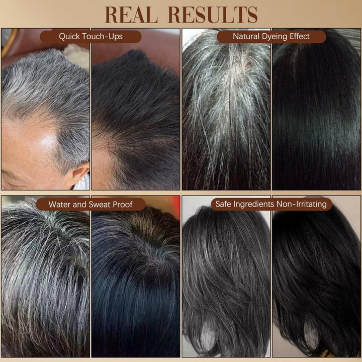 Root concealer against gray hair with precision comb | Quick drying, natural look | Gentle formula, ideal for on the go