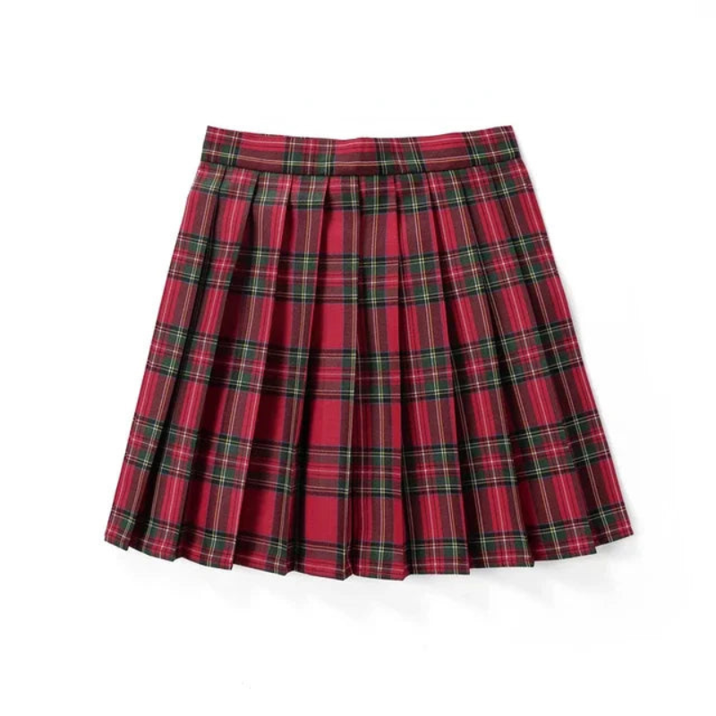 Pleated plaid skirt for women | Mini