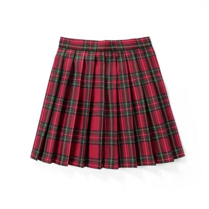 Pleated plaid skirt for women | Mini
