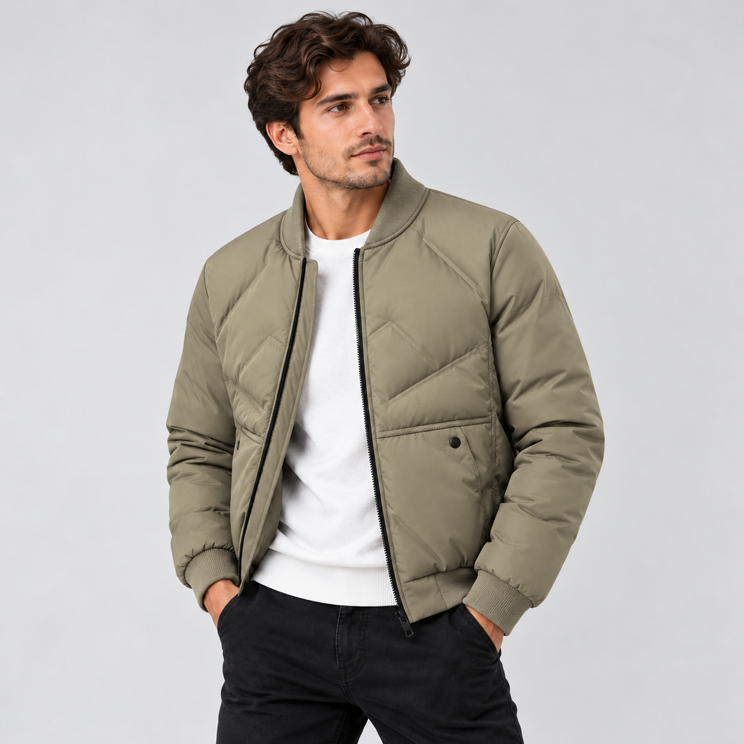 Herren Pufferjacke mit wasserabweisendem Stoff | Warme Steppjacke mit Seitentaschen, elastischen Ärmelbündchen und modernem Schnitt