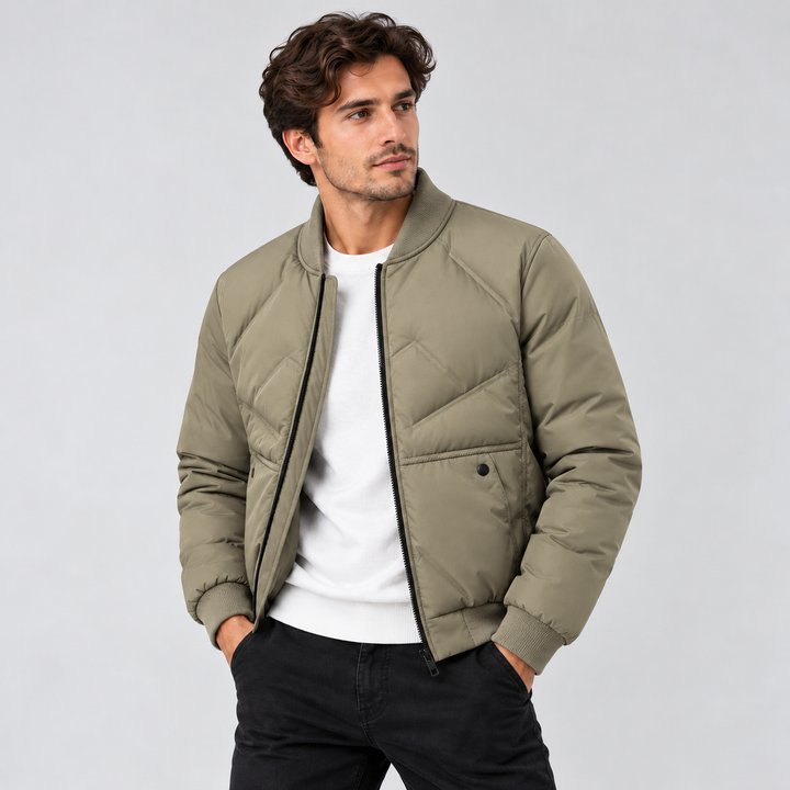 Herren Pufferjacke mit wasserabweisendem Stoff | Warme Steppjacke mit Seitentaschen, elastischen Ärmelbündchen und modernem Schnitt