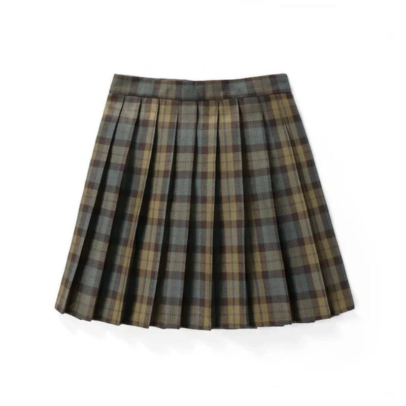Pleated plaid skirt for women | Mini