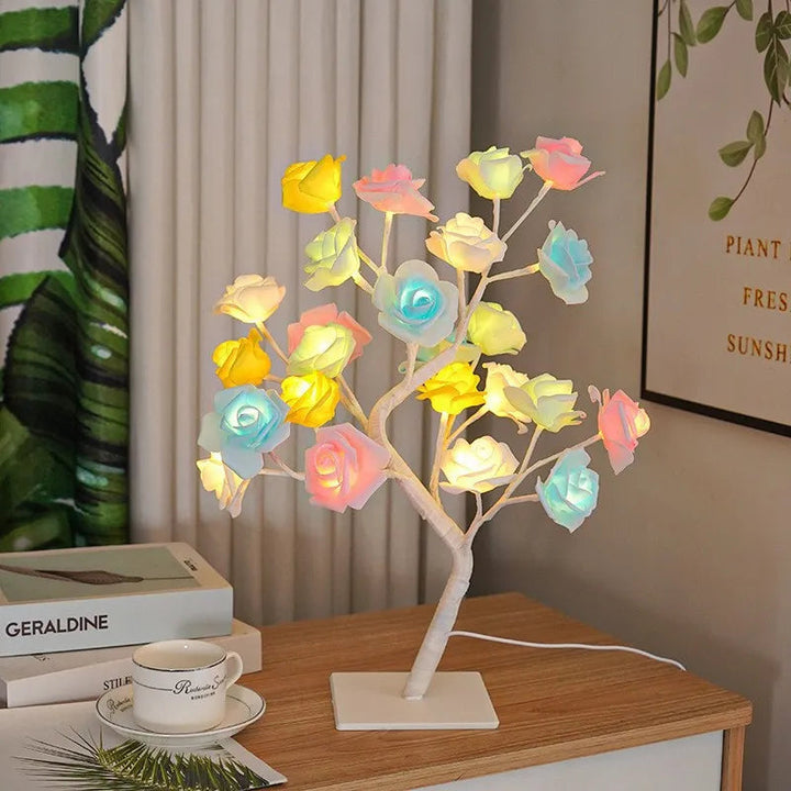 Arbre bonsaï lumineux LED avec socle tactile | Branches réglables &amp; plusieurs modes lumineux | USB ou piles, déco pour la maison