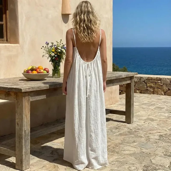 Damen-Cami-Kleid mit rückenfreiem Design aus Baumwollmix | Luftige Spaghettiträger &amp; lockere Passform | Sommerkleid für Urlaub &amp; Dates