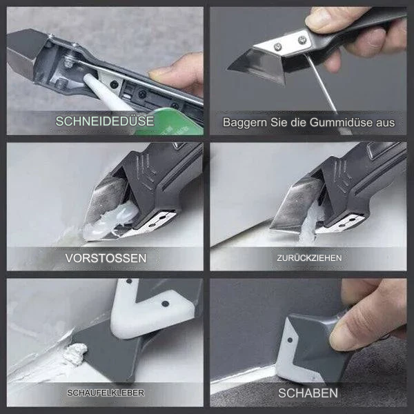 3-in-1 Glaskleber- &amp; Rückstandsschaber | Präzisions-Reinigungswerkzeug für Glas, Kleber &amp; Aufkleber | Ergonomisch &amp; langlebig