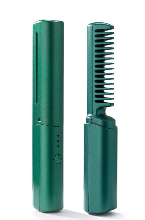 Kabelloser Mini-Glättkamm | Haarglättungsbürste mit Keramikbeschichtung, 3 Temperaturstufen und 4000-mAh-Akku