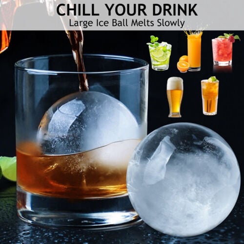Moule à glaçons pour grosses boules de glace – Set FrostVibe (2 pièces) | Fonte lente pour whisky et cocktails | Sans BPA, compatible lave-vaisselle