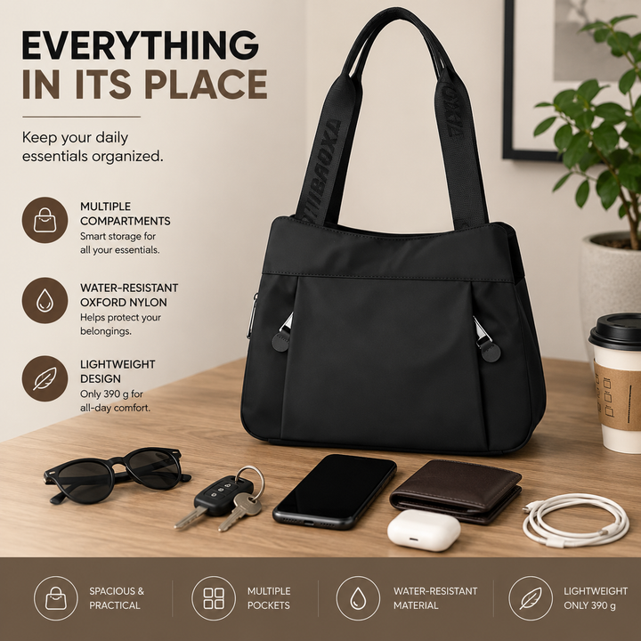 Damen Umhängetasche | Wasserabweisende Nylon Crossbody Bag mit mehreren Fächern