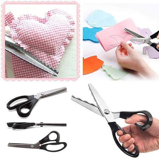 Zackenschere aus Edelstahl 23,5 cm | Präzise Stoff- &amp; Bastelschere mit Wellenschnitt | Für Nähen, DIY &amp; Dekoration