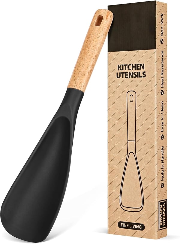 Multifunktionaler Kochlöffel &amp; Pfannenwender | Hitzebeständig bis 230°C, BPA-freies Silikon | Schonend für Antihaft | 29×7 cm