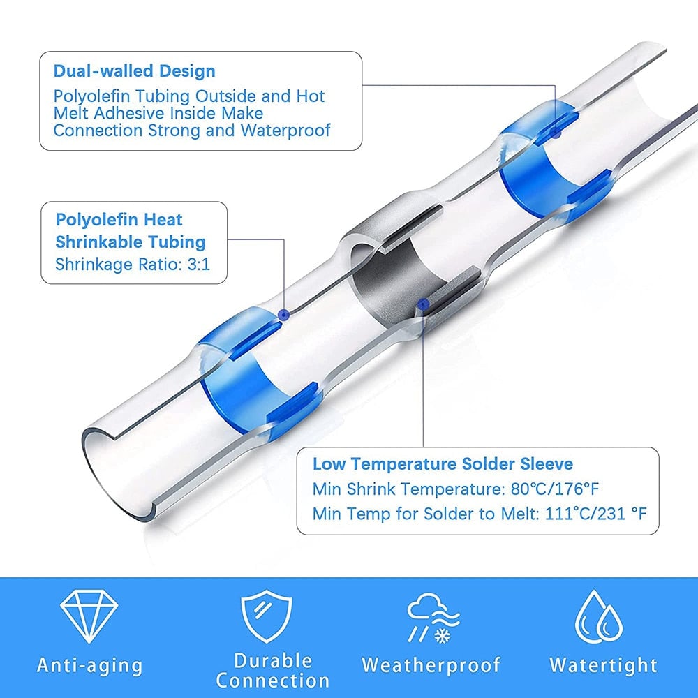 AquaSeal - Kit de connecteurs thermorétractables étanches