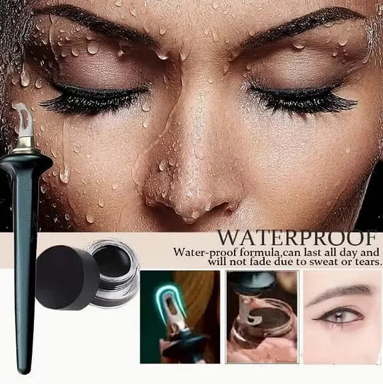 Eyeliner Set mit Creme | Gebogene Präzisionsspitze für saubere Lines | Wasserfest &amp; langanhaltend | Rutschfester Griff