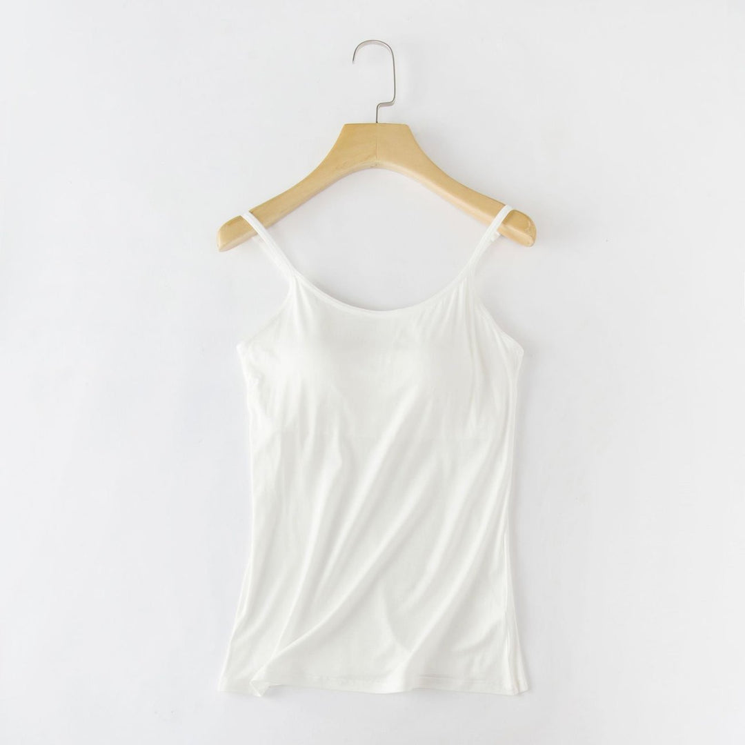 Damen Camisole Top mit integriertem BH | Verstellbare Träger | Atmungsaktiver Stoff &amp; figurbetonter Sitz