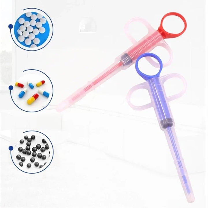 Medicine syringe for pets with soft silicone tip | 2 attachments for pills &amp; liquid | Stress-free administration