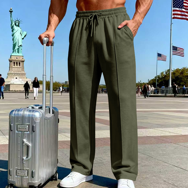 Herren Stretch-Hose mit geradem Bein | Atmungsaktive Freizeithose mit Relax-Fit, Kordelzug und Seitentaschen