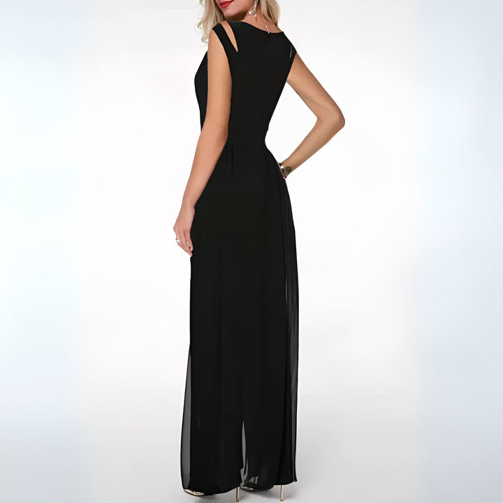 Damen Jumpsuit Ärmellos mit Weitem Bein | Luftiger Sommeroverall mit Fließender Passform | Elegant &amp; Vielseitig