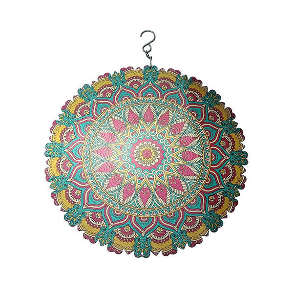 Mandala Windspiel aus Edelstahl | Drehbarer 3D-Windgong für Garten, Balkon &amp; Wohnraum | Rostfrei &amp; wetterfest