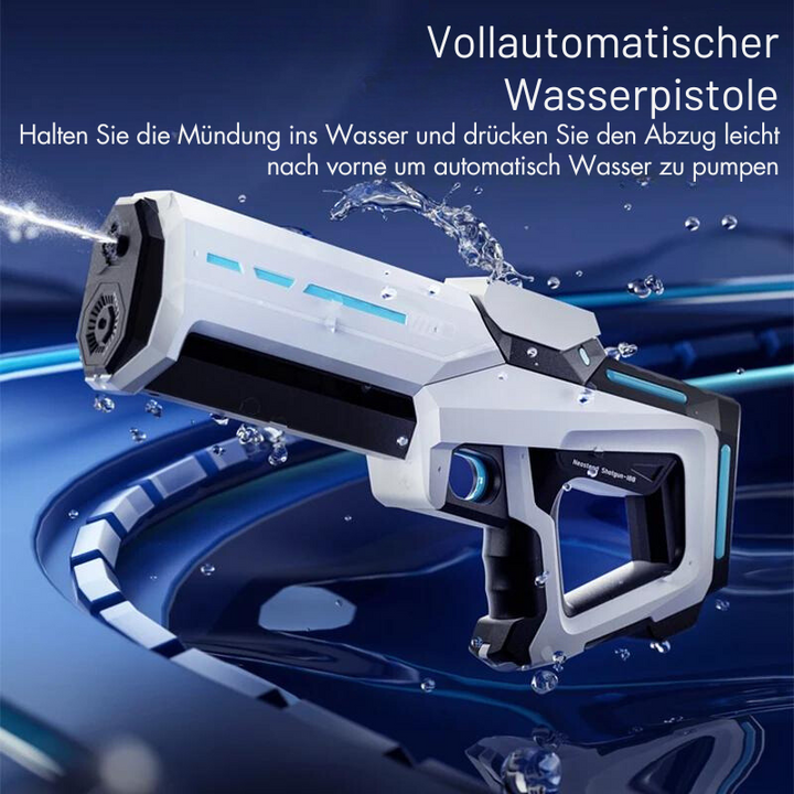 Elektrische Wasserpistole 1 L Tank | Automatisches Sprühen ohne Pumpen | 8–10 m Reichweite | Akku, 43 cm, ABS