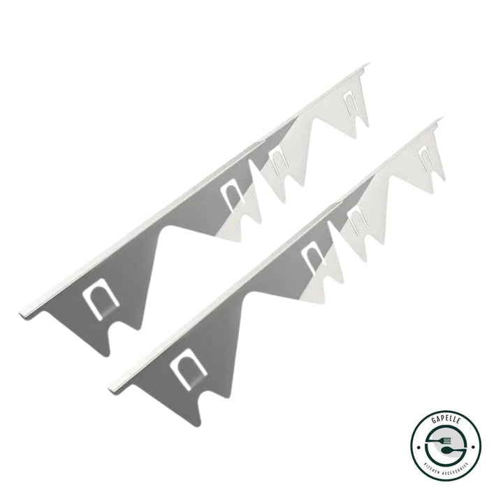 Verstellbare Edelstahl-Spaltabdeckung für die Küche 35–70 cm | Schützt vor Krümeln &amp; Flüssigkeiten | Werkzeuglose Montage | Schwarz oder Silber | 2er-Set