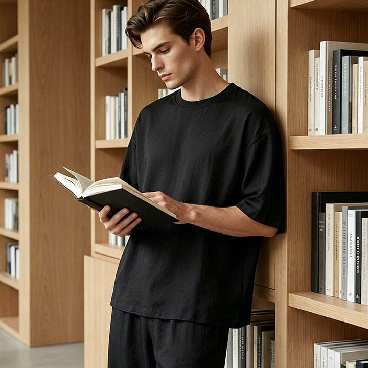 Damen Zweiteiler mit Oversize-Shirt | Freizeit-Set mit weiter Hose | Bequemes Lounge-Set für Alltag, Reisen &amp; Freizeit