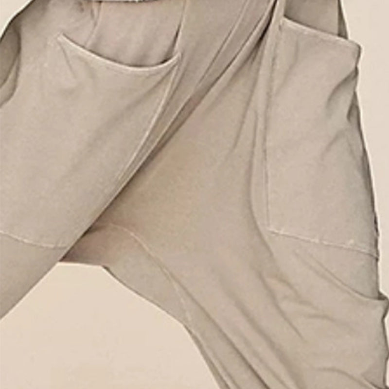 Damen Jumpsuit V-Ausschnitt mit Taschen | Lockerer, leichter Overall einfarbig | Alltag, Urlaub &amp; City | Gr. S–4XL