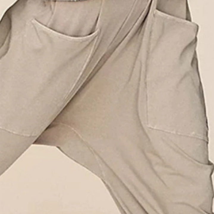 Damen Jumpsuit V-Ausschnitt mit Taschen | Lockerer, leichter Overall einfarbig | Alltag, Urlaub &amp; City | Gr. S–4XL