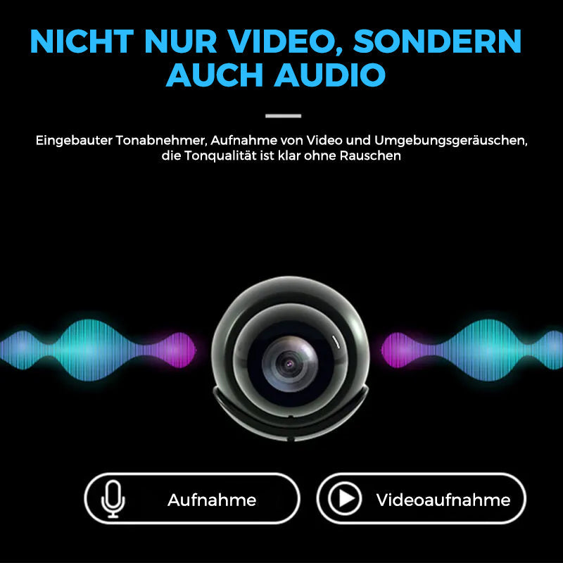 Mini caméra intérieure Wi-Fi 1080p avec vision nocturne | Détection de mouvement &amp; alertes push | Visualisation en direct via app avec audio | microSD 64 Go incluse
