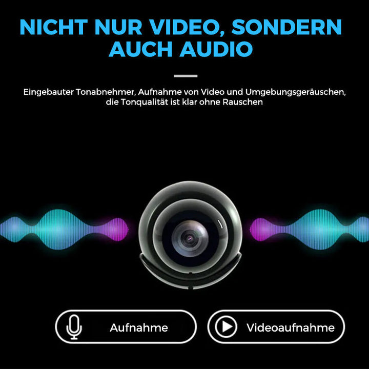 Mini caméra intérieure Wi-Fi 1080p avec vision nocturne | Détection de mouvement &amp; alertes push | Visualisation en direct via app avec audio | microSD 64 Go incluse