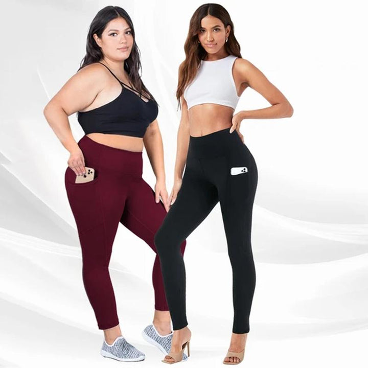 Leggings mit hoher Taille | Damen Sportleggings mit Taschen und figurformendem Komfort
