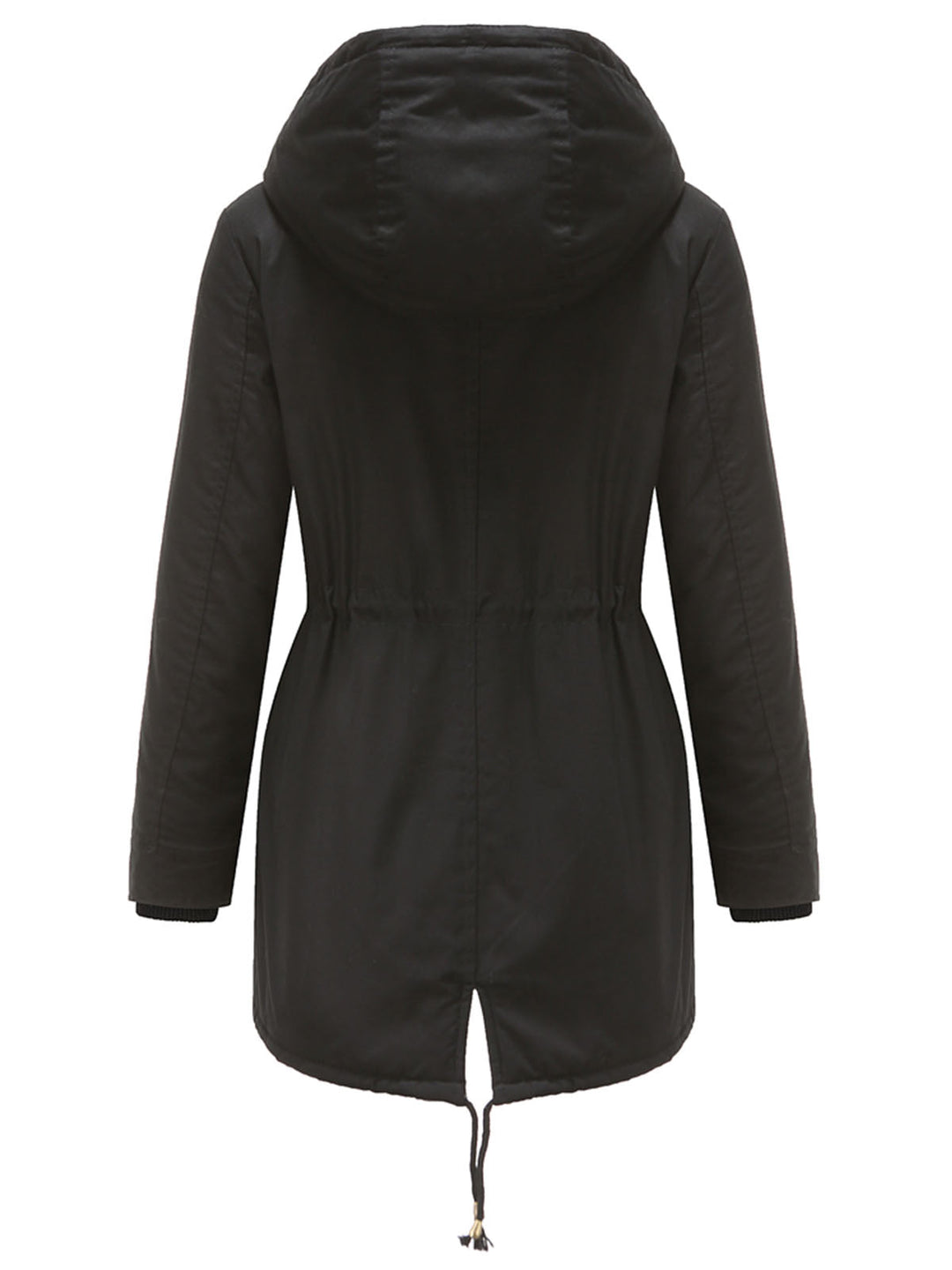 Damen Midiparka mit Kapuze | Langer Parka mit Frontreißverschluss und geradem Schnitt für Alltag, Büro und kalte Tage