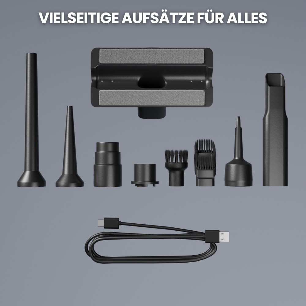 Akku Staubsauger | Kabelloser Handstaubsauger mit 3 Leistungsstufen und starker Saugkraft