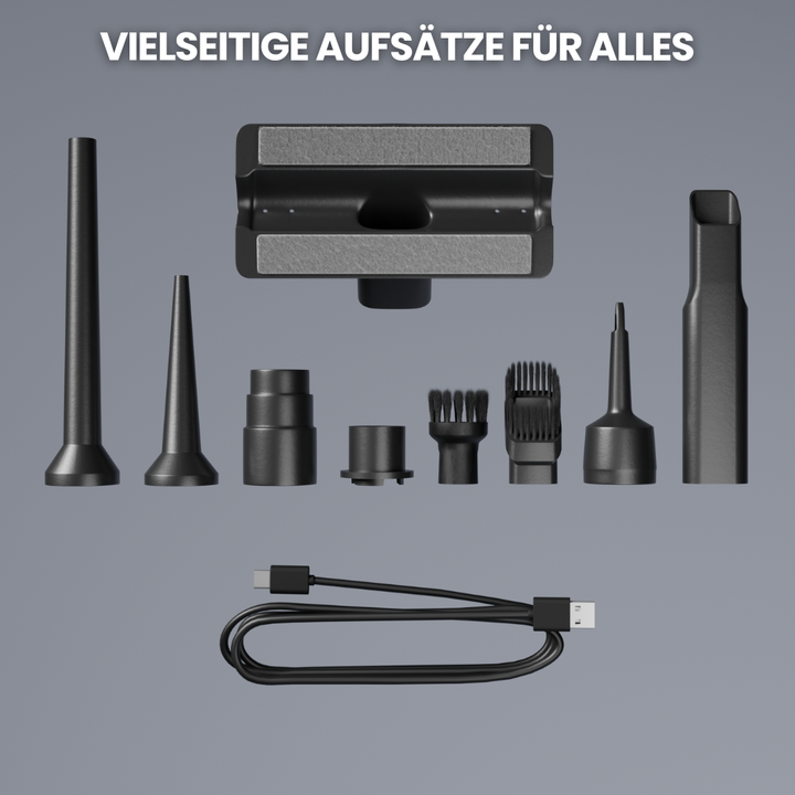 Akku Staubsauger | Kabelloser Handstaubsauger mit 3 Leistungsstufen und starker Saugkraft
