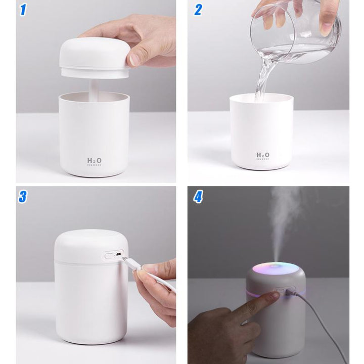 Luftbefeuchter | Tragbarer Ultraschall-Duftdiffusor mit Nano-Zerstäubung, USB-Anschluss und leisem 36-dB-Betrieb