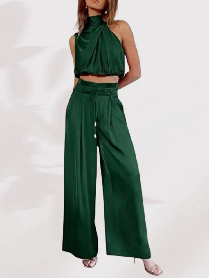 Set estivo da donna | Top senza maniche &amp; pantaloni a gamba larga | Aria e eleganza | Bonnie