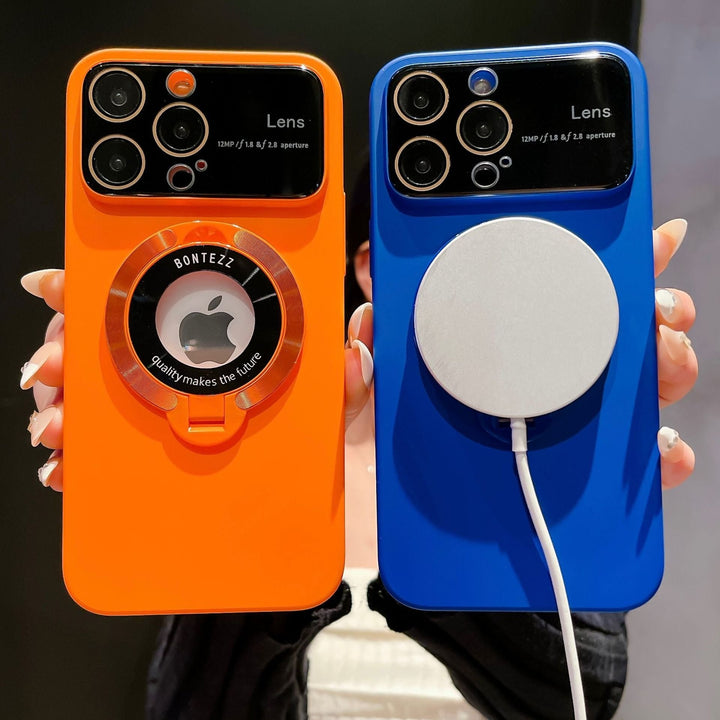 Magnetic iPhone Case | Compatible with wireless charging | Integrated stand, camera lens protection | Anti-fingerprint, clear PC