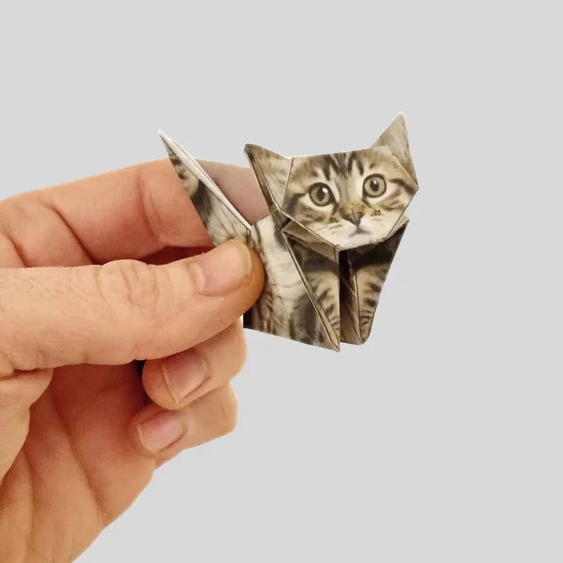 Origami-Katzen-Set aus FSC-Papier | DIY-Bastelset für Katzenfiguren | Kreative Deko &amp; Geschenkidee