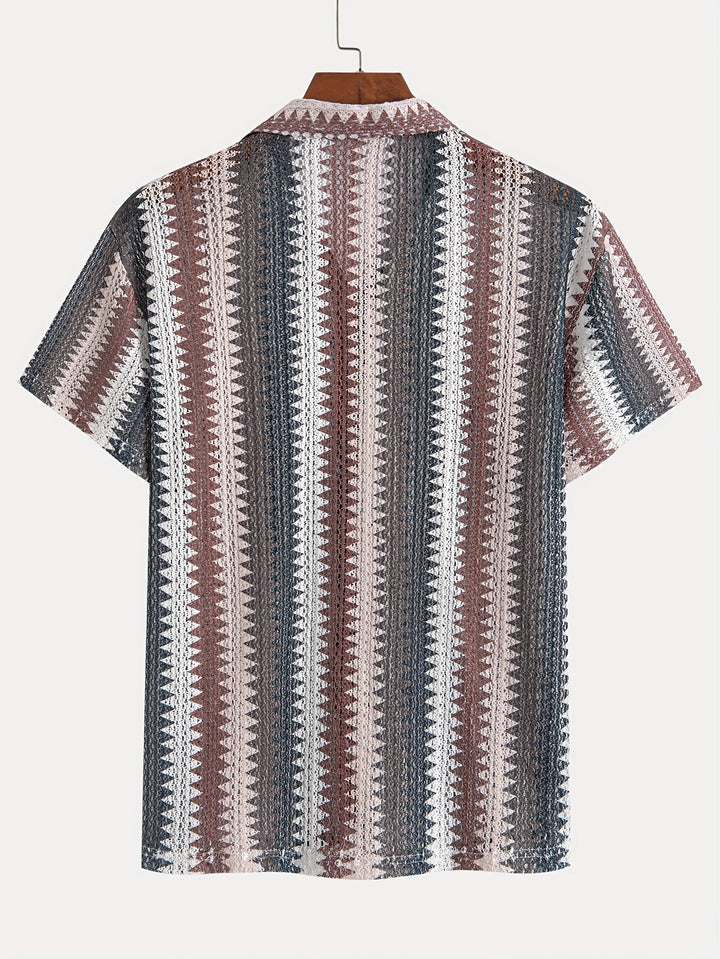 Herren Sommerhemd | Luftiges Kurzarmshirt aus gewebtem Stoff für Freizeit, Strand und Urlaub