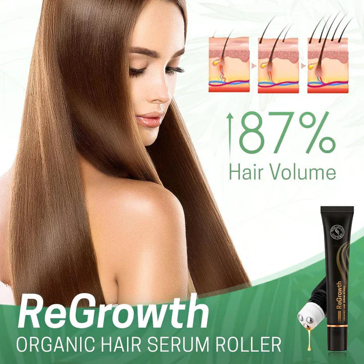 Haarserum mit Massage-Roller für Kopfhaut – pflanzliche Kräuterextrakte | 20 ml Roll-on, präzise Dosierung | Für Glanz &amp; Fülle