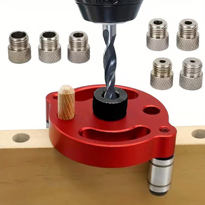 Präzisions-Bohrschablone aus Aluminium &amp; gehärtetem Stahl | Selbstzentrierende Bohrhilfe für Holzverbindungen | 6–10 mm