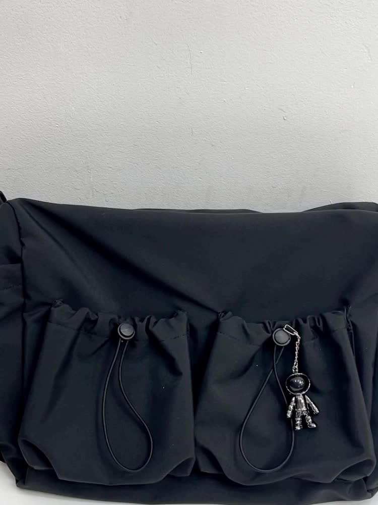 Damen Umhängetasche | Geräumige Schultertasche mit Kordelzug, mehreren Fächern und verstellbarem Gurt