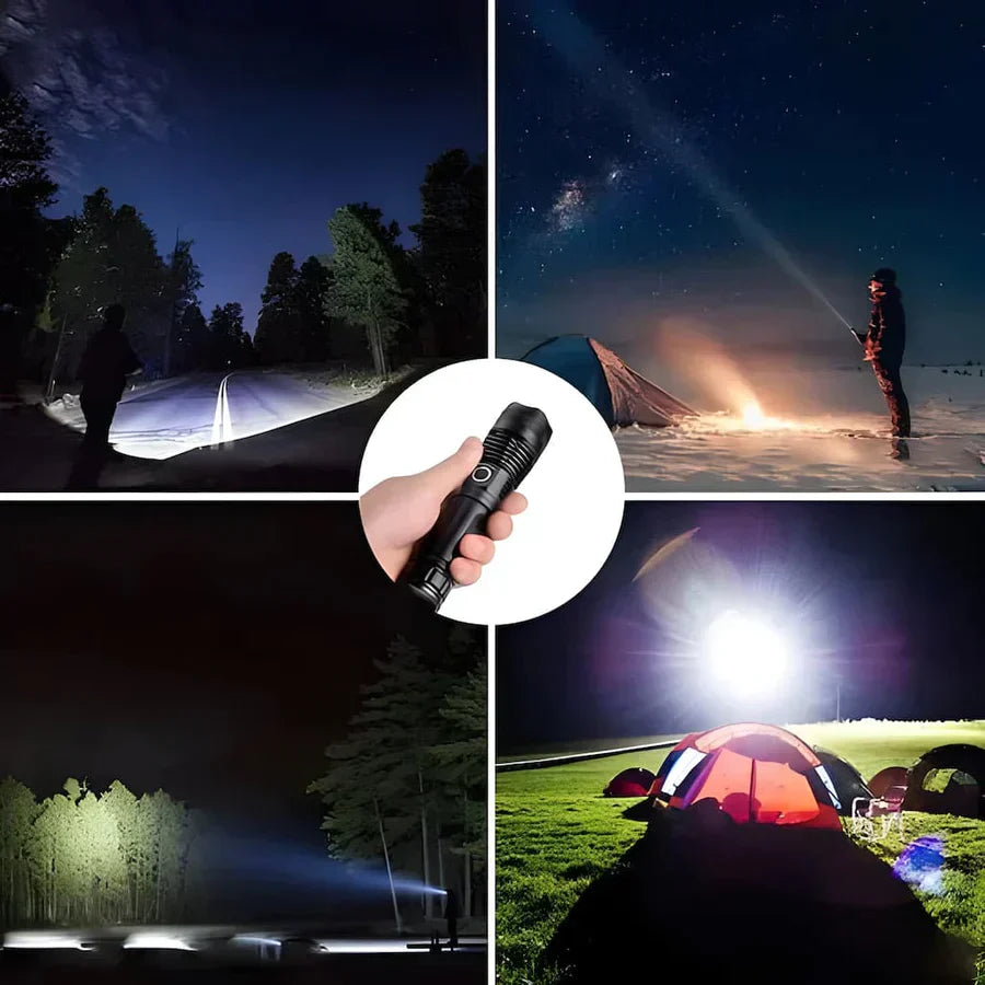 Leistungsstarke LED-Taschenlampe | Bis 300 m Reichweite | Robustes Design &amp; lange Akkulaufzeit
