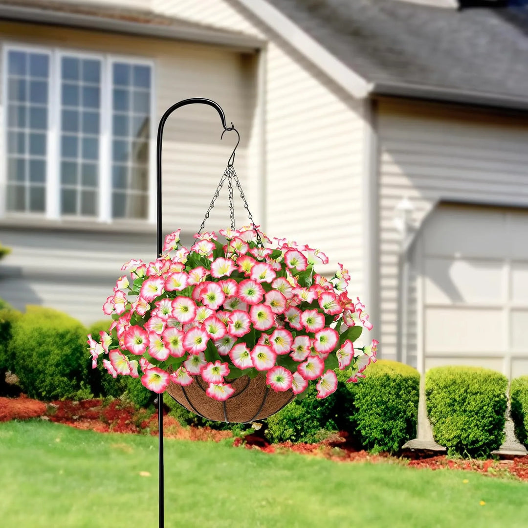 Artificial hanging flowers in basket made of silk &amp; plastic | UV &amp; weather resistant for indoor/outdoor | 7 colors, permanently fresh