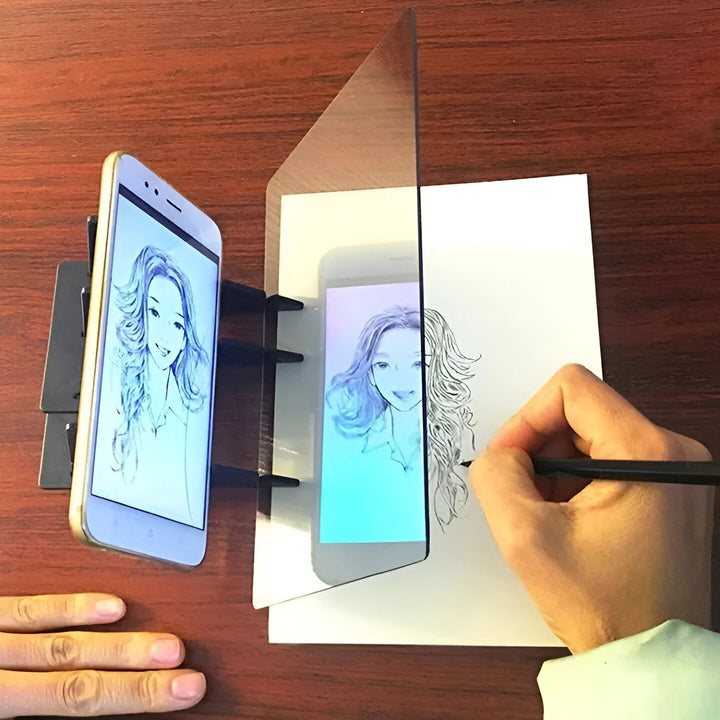Zeichenprojektor zum Abpausen | Kabelloser Zeichenhelfer ohne Batterien | Klare Bildprojektion für Papier &amp; Leinwand | 3 Größen