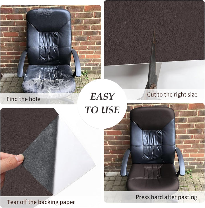 Selbstklebende Leder-Reparaturrolle 50 × 138 cm | Zuschneidbare Lederflicken für Sofa, Autositz &amp; Taschen | Starke Haftung ohne Nähen