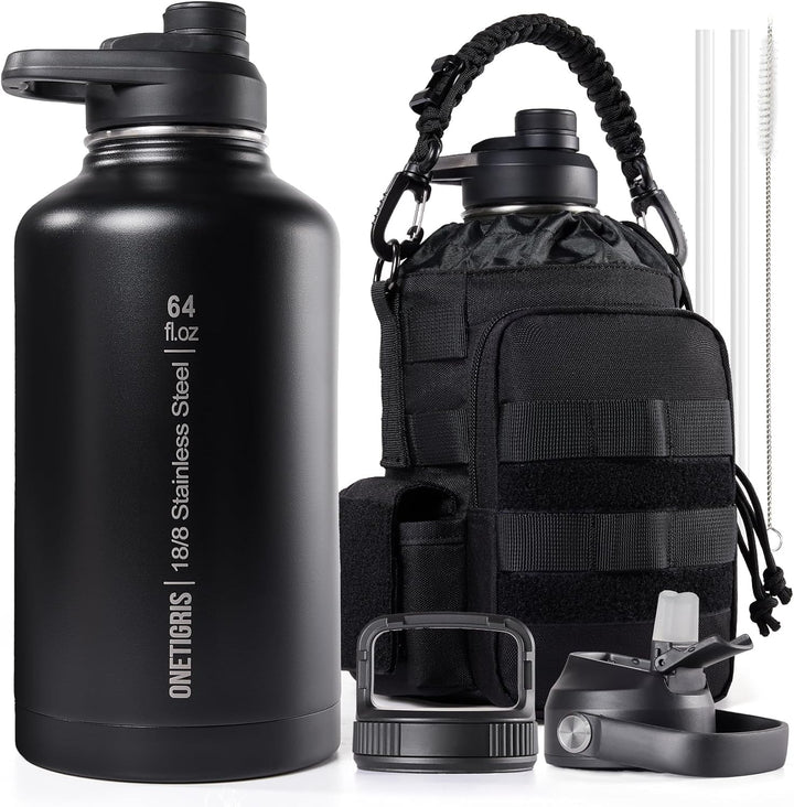 HydraCore – 64oz Isolierte Trinkflasche mit Trinkhalmdeckel