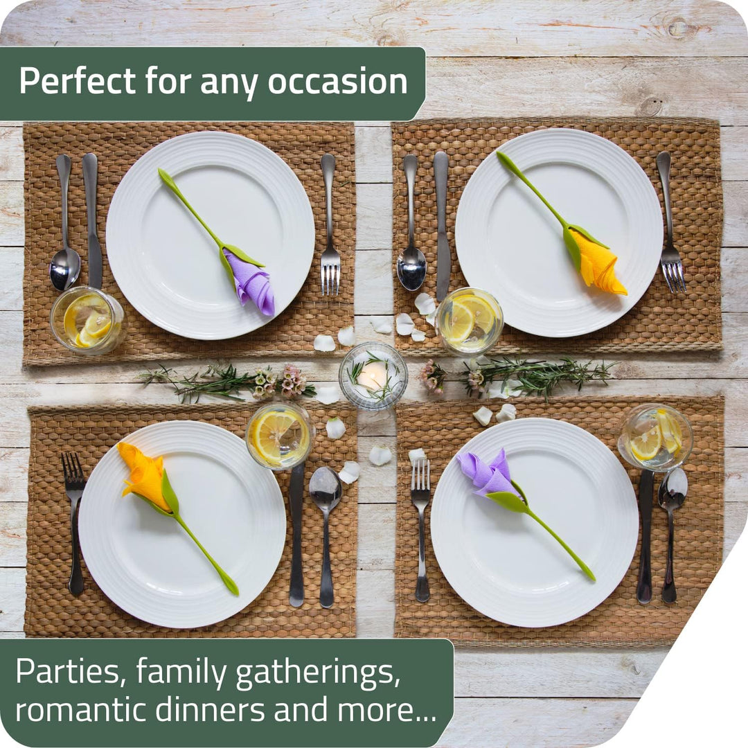 Formatori di fiori per tovaglioli 2 pezzi | Arrotola i tovaglioli in eleganti fiori | Per cena, matrimonio e tavola delle feste | Riutilizzabili, pronti in fretta