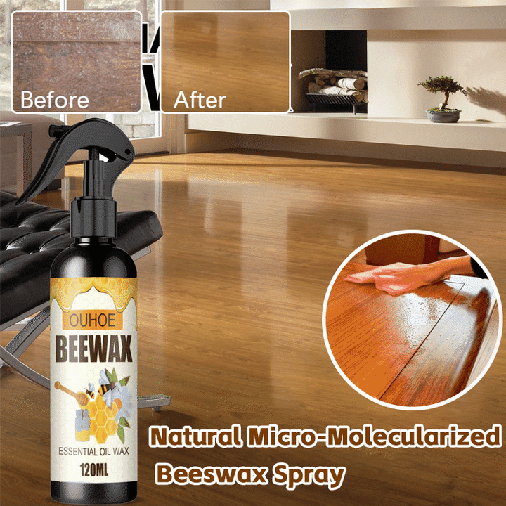 Bienenwachs-Holzpflege Spray 120 ml | Frischt Glanz auf &amp; pflegt trockenes Holz | Für Möbel, Böden &amp; Holzoberflächen